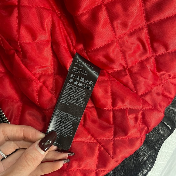 New Shearling All Saints Leather Jacket - Picture 6 of 7